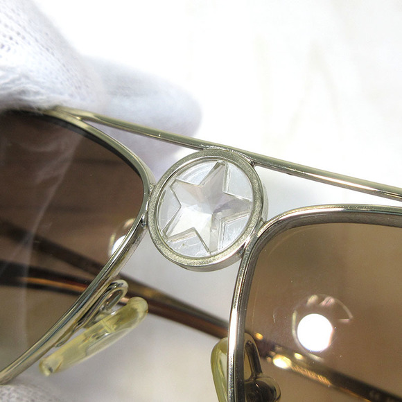 Christian Dior Star Motif Sunglasses Gold Brown - Picture 8 of 13